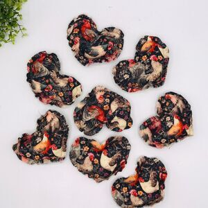 Lot of 8 Hearts Bowl Fillers Coffee Table, Island, Farmhouse Chickens 4.5x4 Inch